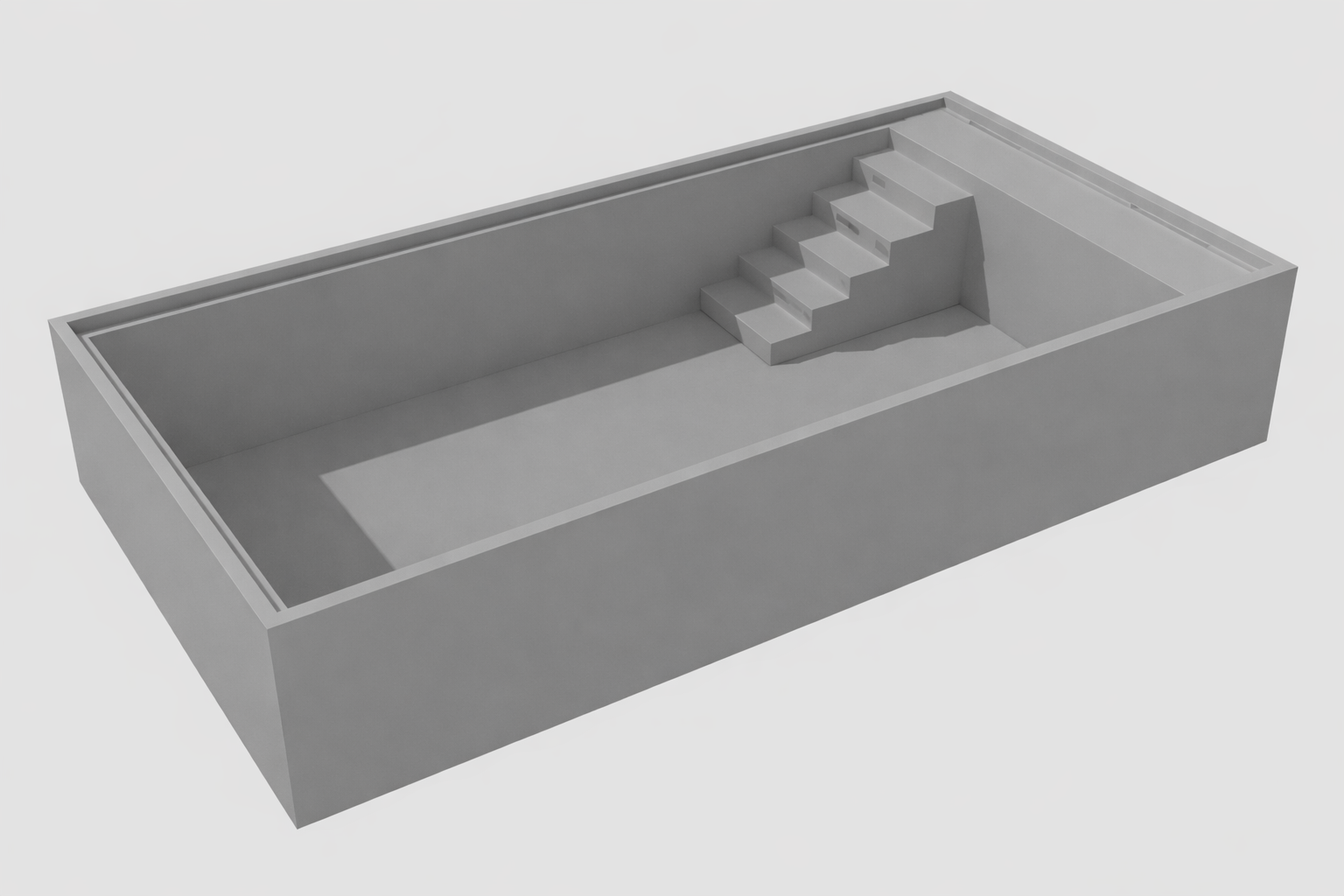HDPE-UV zwembad casco met geïntegreerde trap — premium kwaliteit